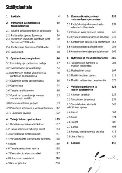 Paritanssin portaat sisällysluettelo