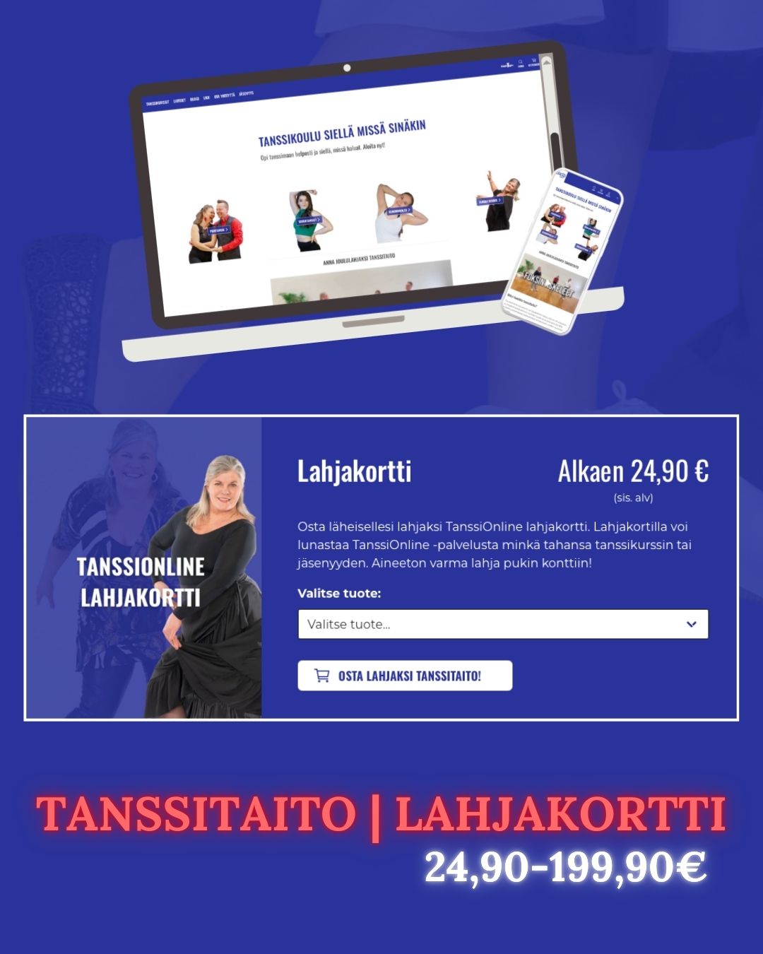 tanssin verkkokurssit lahjakortti